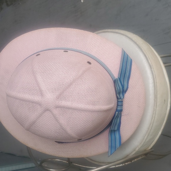 BARBIE PINK  Sun Fari Pale Pink Woven Mesh Sun Hat PITH HAT New Light Fun - Picture 3 of 5